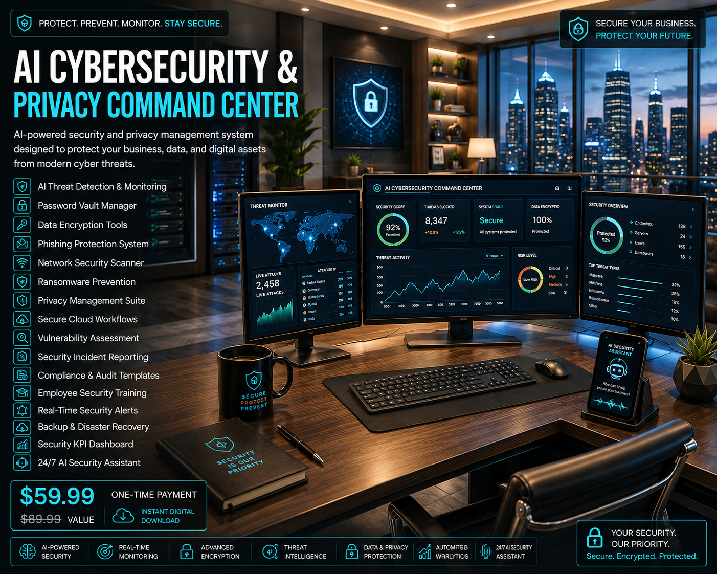 AI Cybersecurity & Privacy Command Center